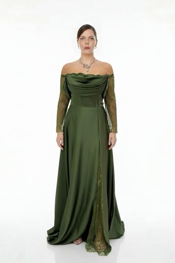 Vestido de noche corsé de satén de talla grande